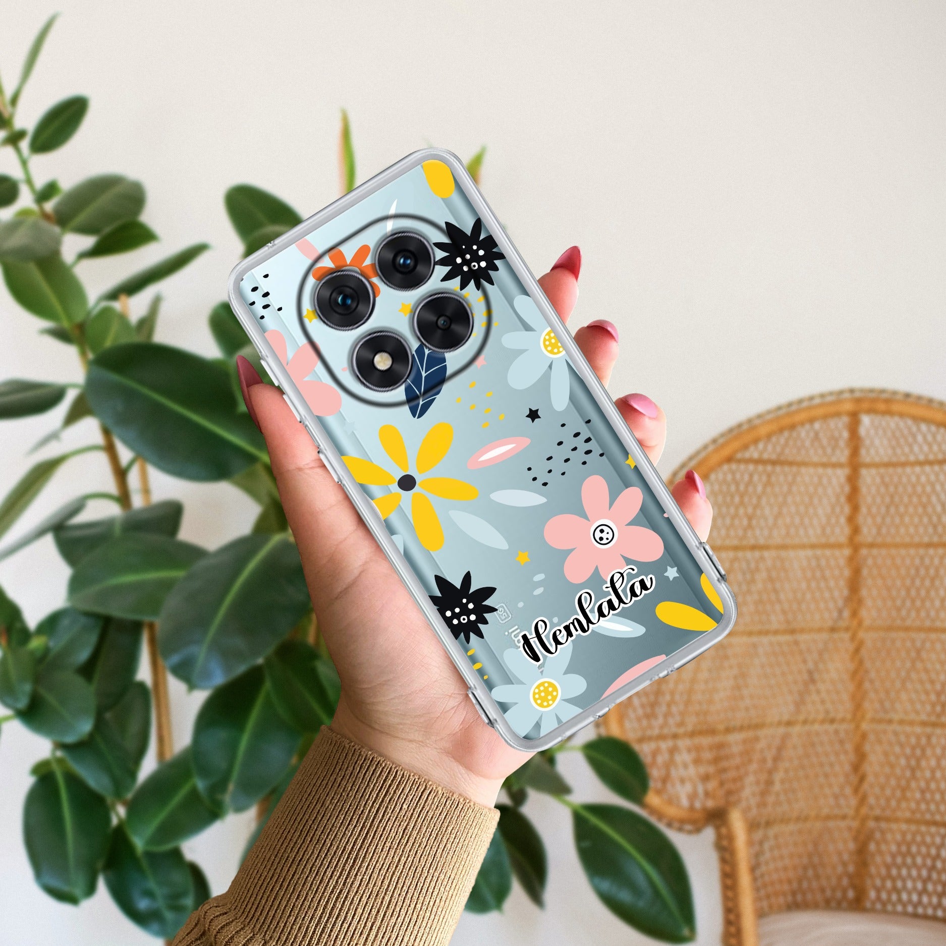 Multi Floral Customize Transparent Silicon Case For Redmi Note 15 5G