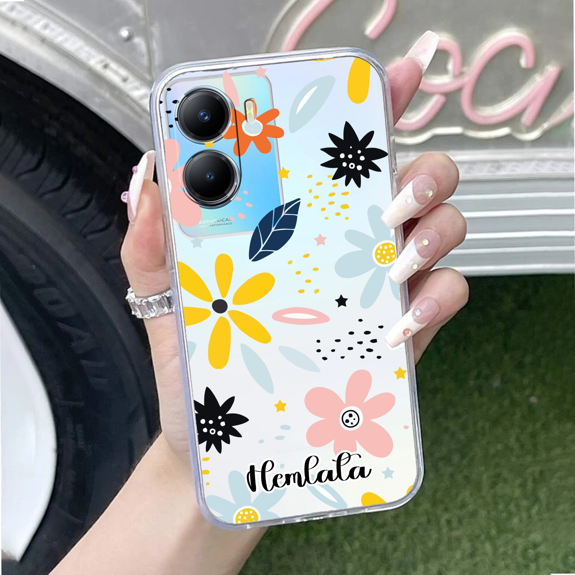Multi Floral Customize Transparent Silicon Case For Vivo T2x 5G