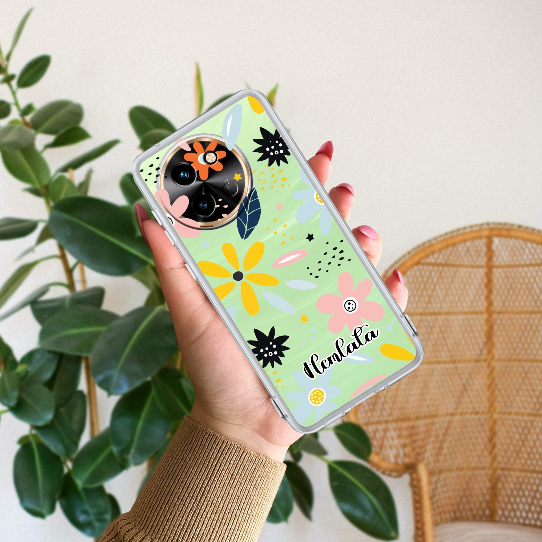 Multi Floral Customize Transparent Silicon Case For Vivo T3X 5G