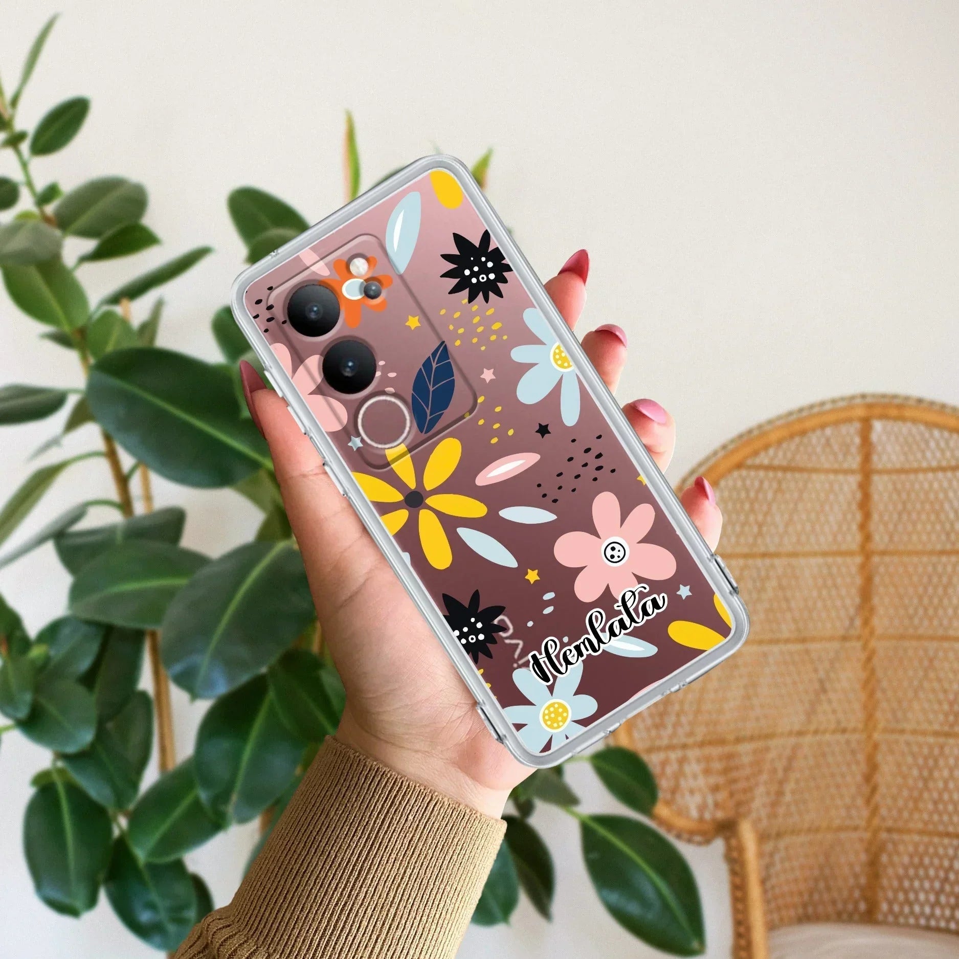Multi Floral Customize Transparent Silicon Case For Vivo T2 5G