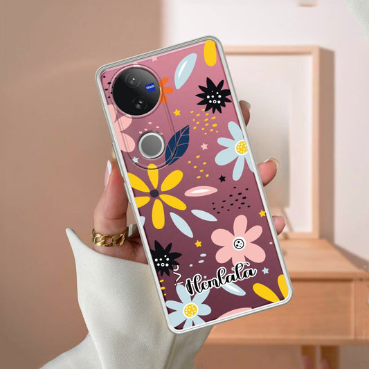 Multi Floral Customize Transparent Silicon Case For Vivo