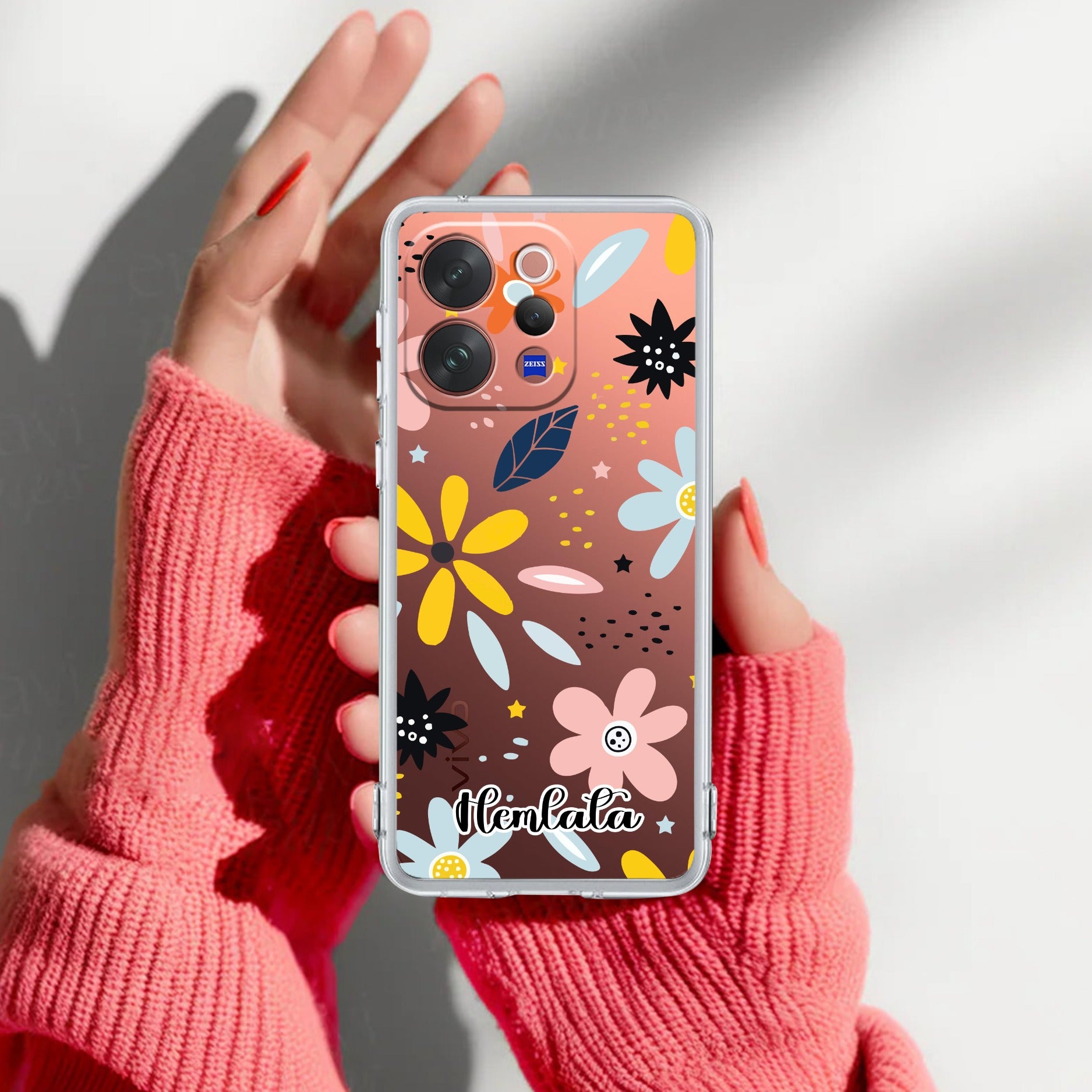 Multi Floral Customize Transparent Silicon Case For Vivo X200 FE