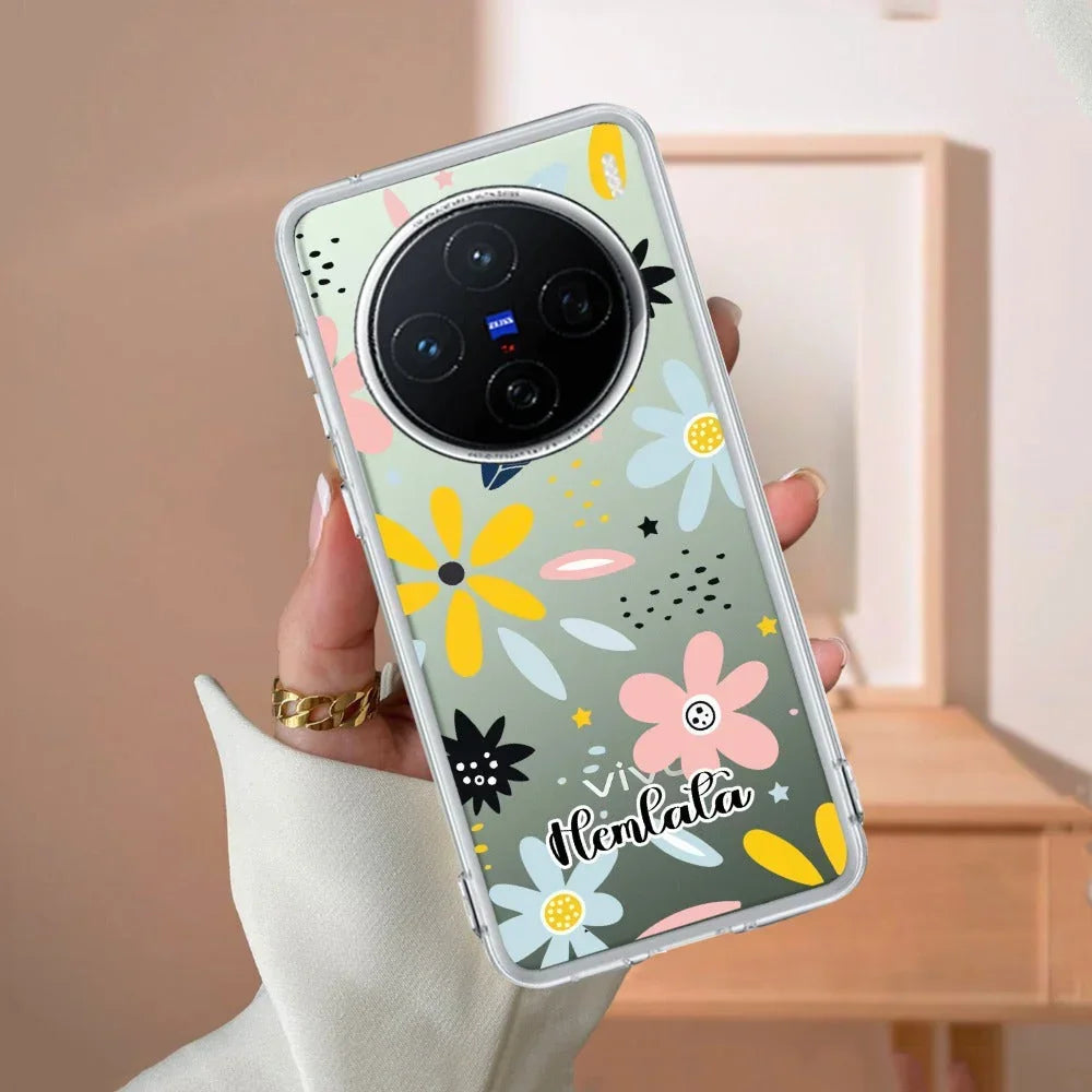 Multi Floral Customize Transparent Silicon Case For Vivo Y200 5G