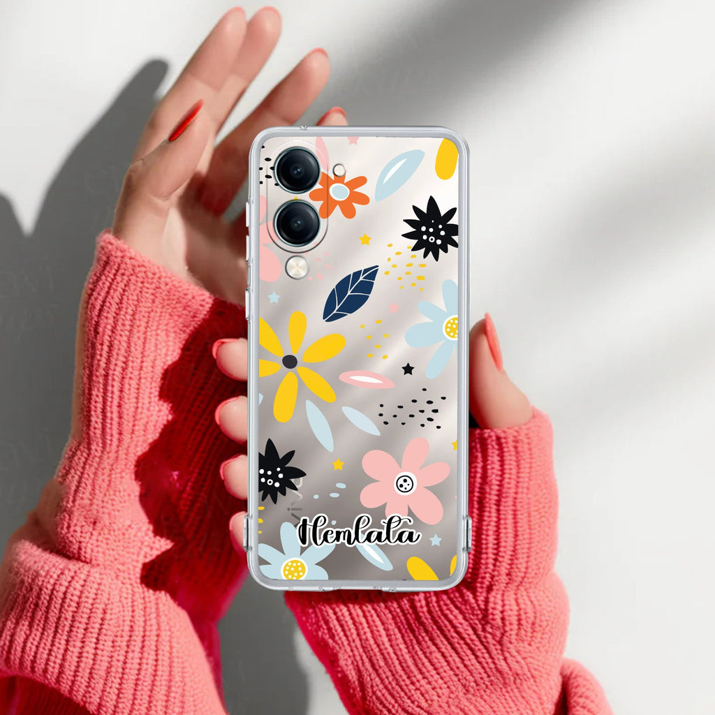Multi Floral Customize Anti Yellow Case For Vivo T4 Lite 5G