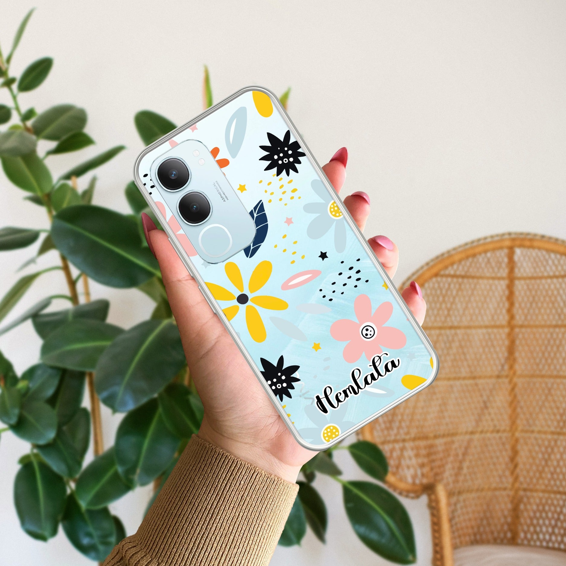 Multi Floral Customize Transparent Silicon Case For Vivo Y29 5G
