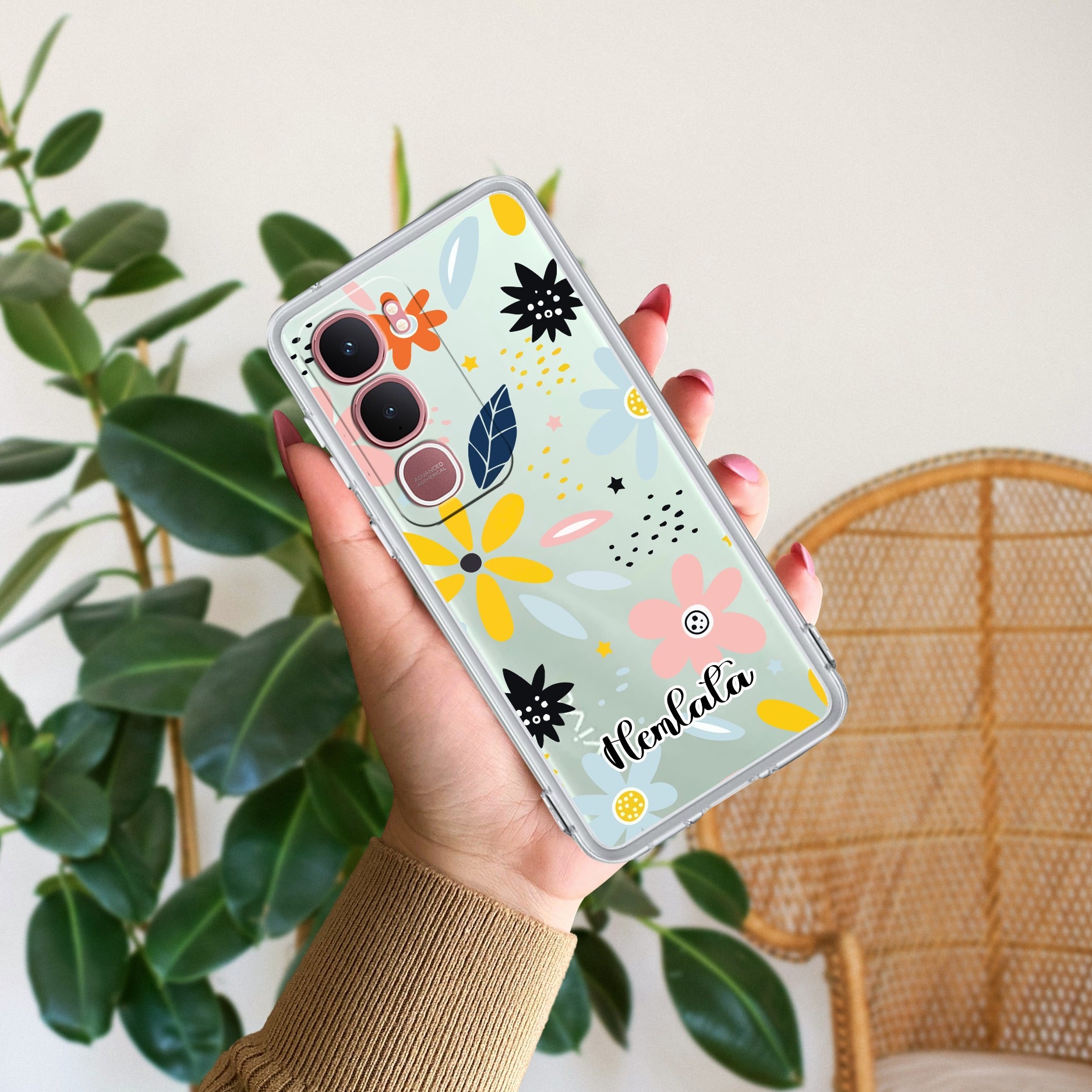 Multi Floral Customize Anti Yellow Case For Vivo Y31 5G