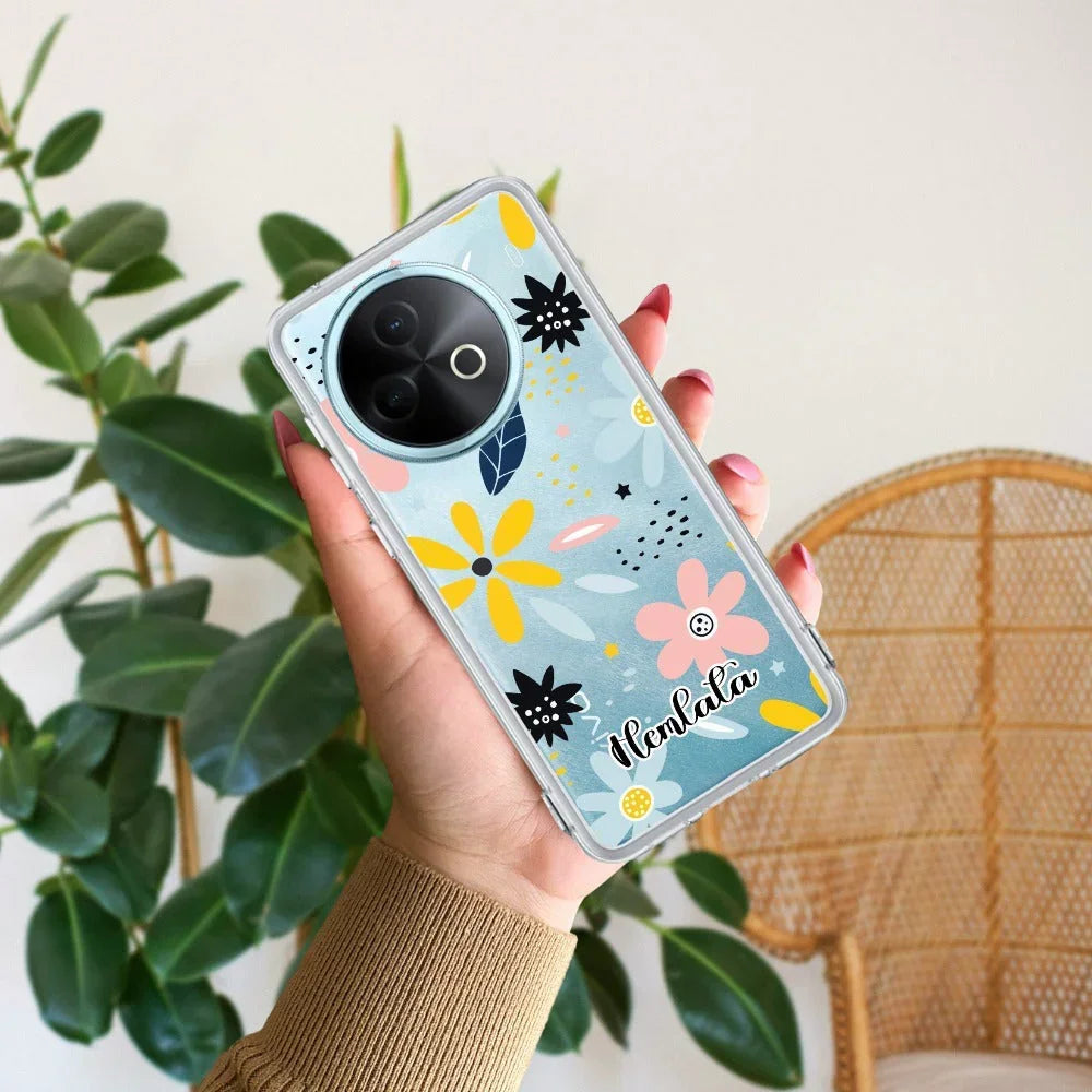 Multi Floral Customize Transparent Silicon Case For Vivo Y39 5G