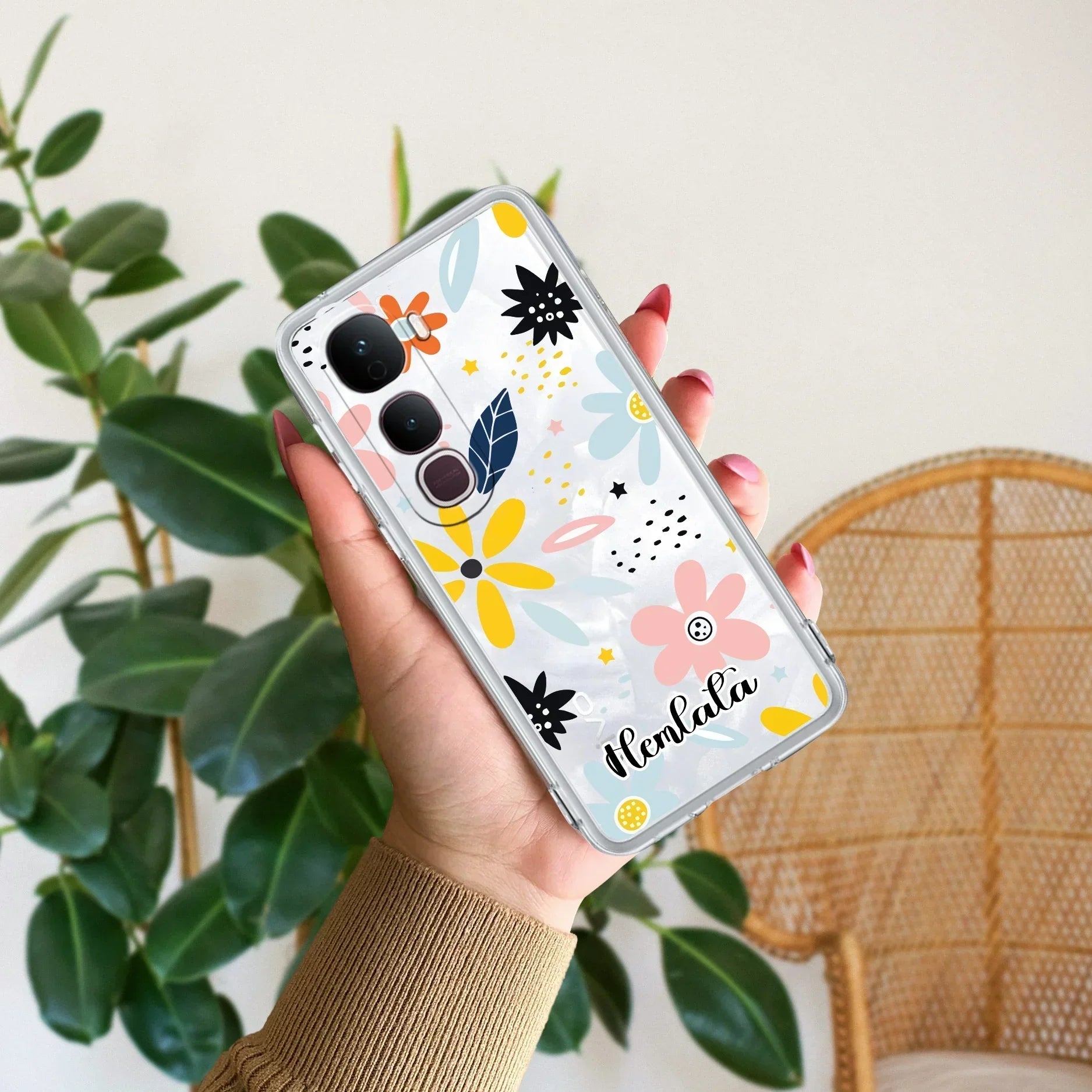 Multi Floral Customize Transparent Silicon Case For Vivo Y300 Plus 5G
