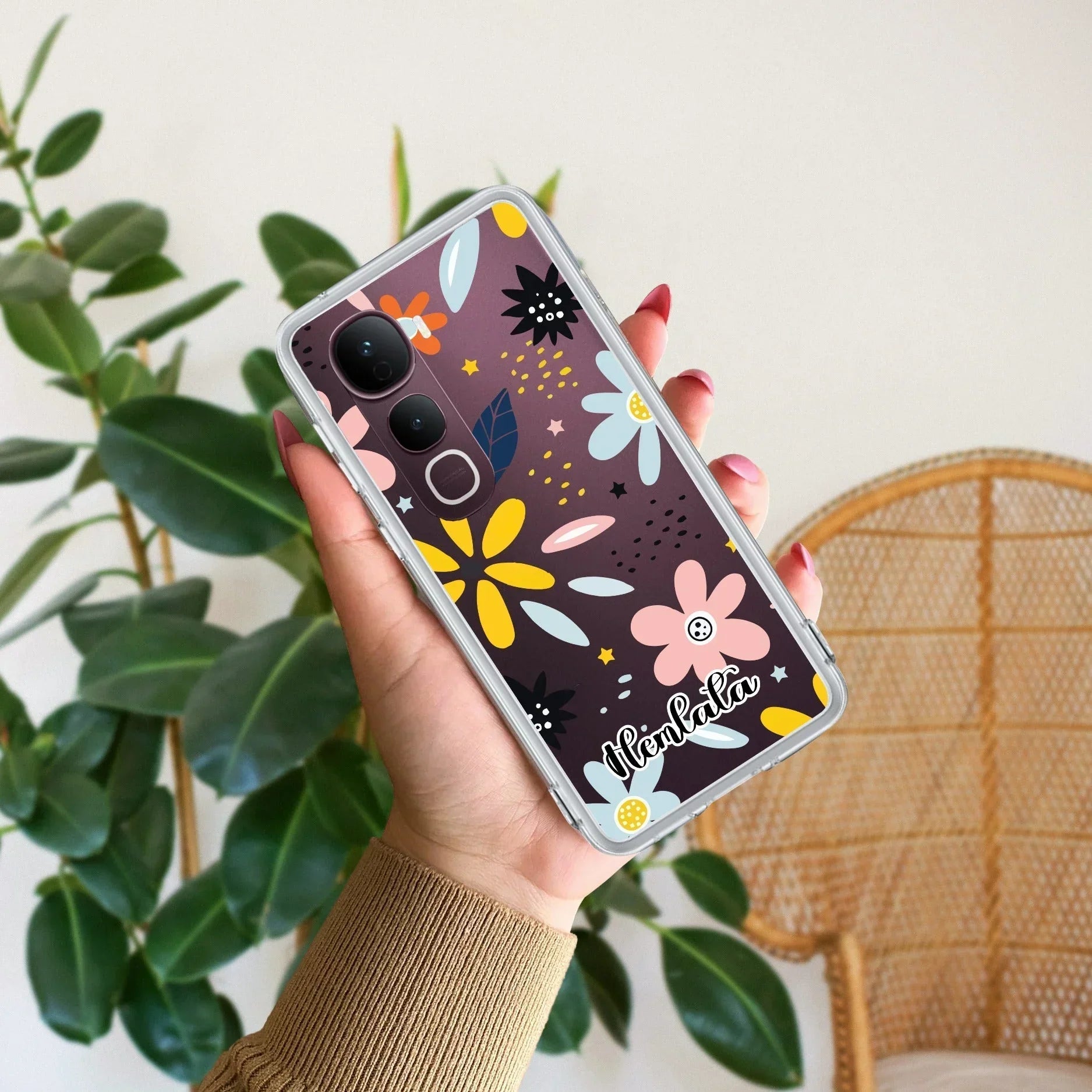 Multi Floral Customize Transparent Silicon Case For Vivo T3 Lite 5G