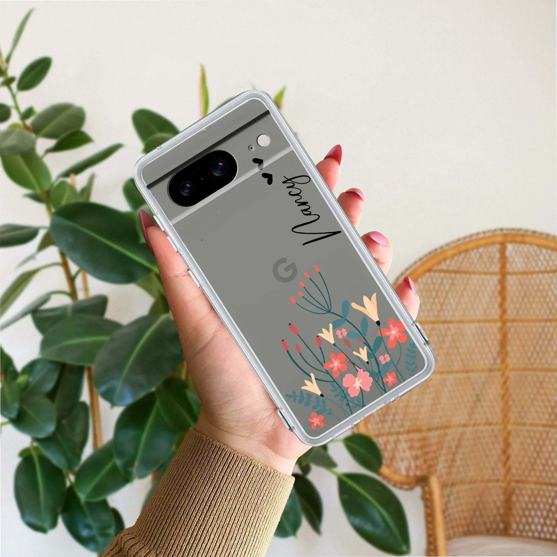 MultiColor Floral Customize Transparent Silicon Case For Google - ShopOnCliQ