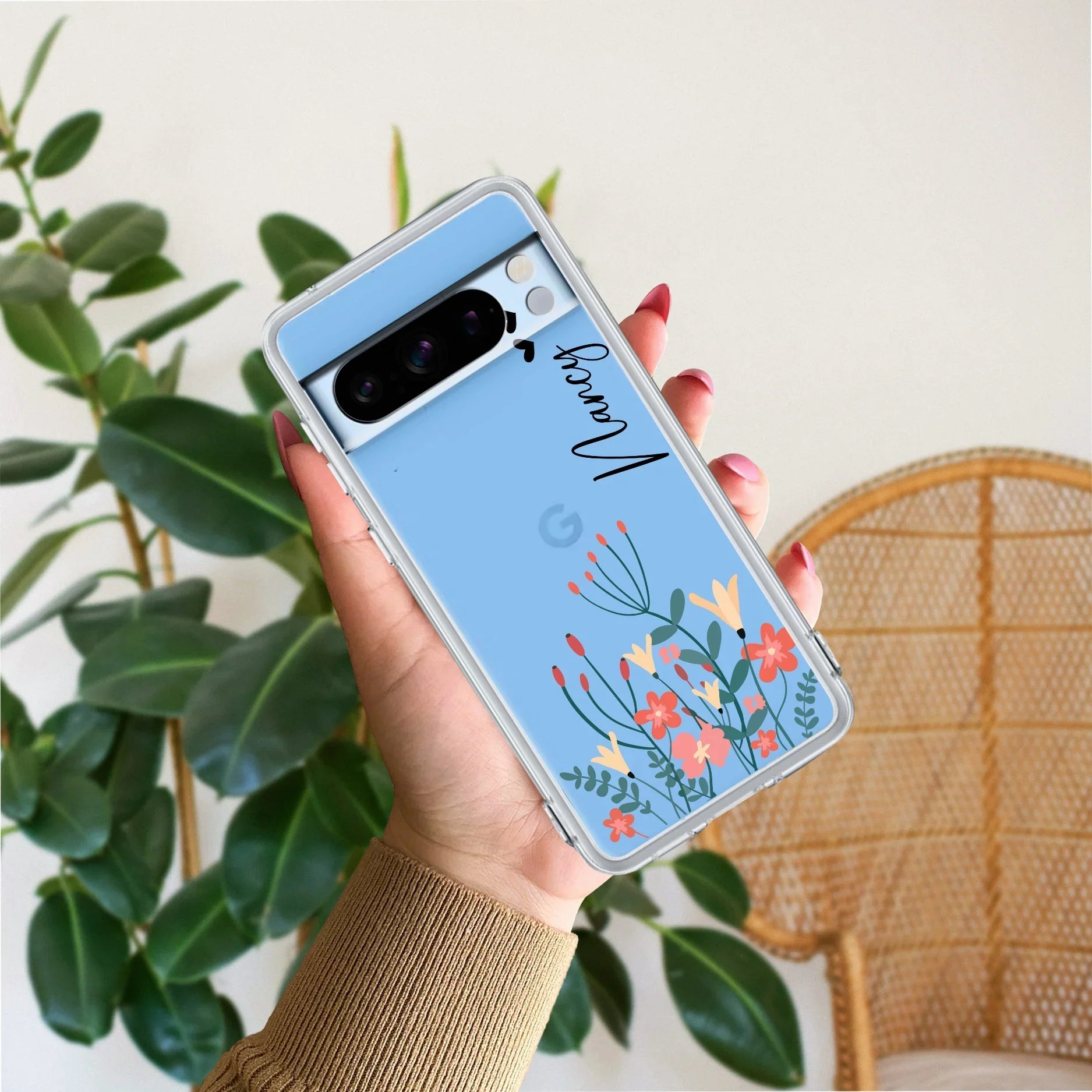 MultiColor Floral Customize Transparent Silicon Case For Google - ShopOnCliQ