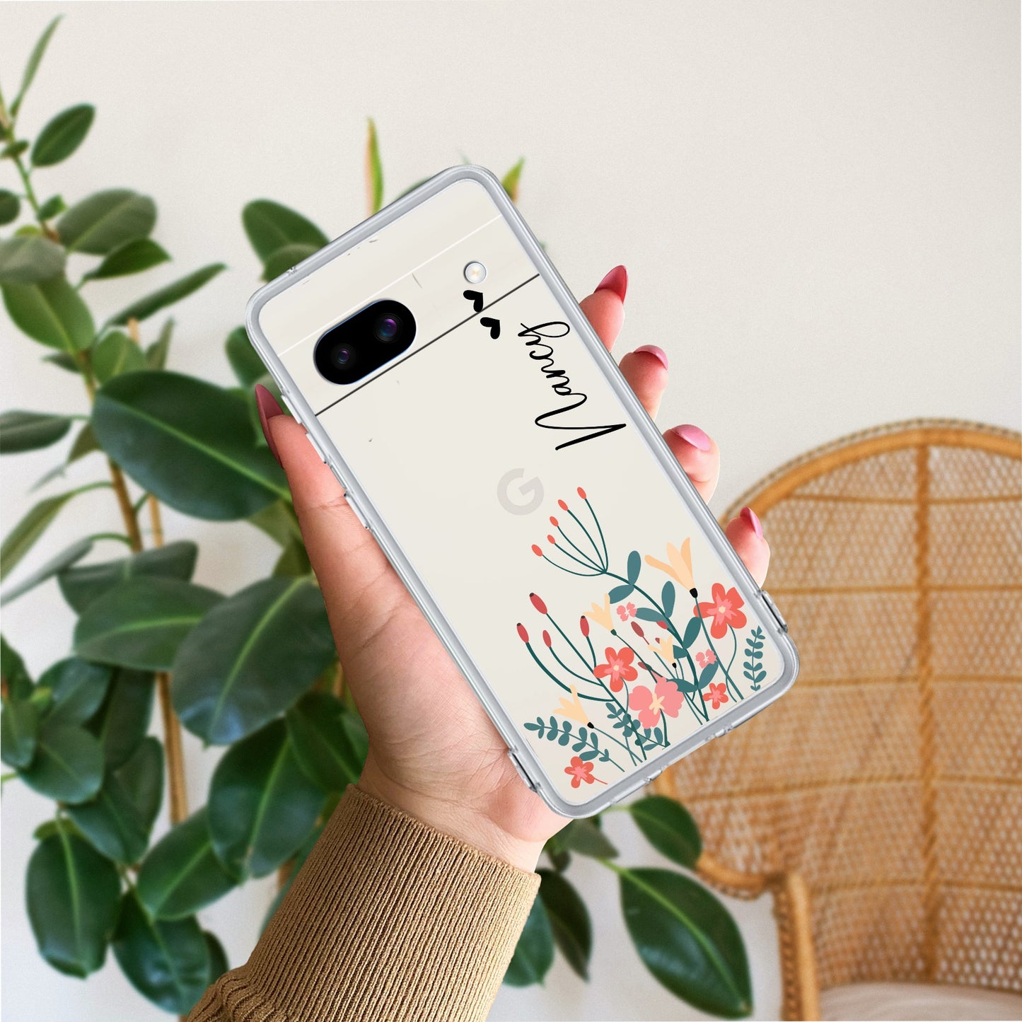 MultiColor Floral Customize Transparent Silicon Case For Google