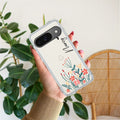 MultiColor Floral Customize Transparent Silicon Case For Google Pixel 9