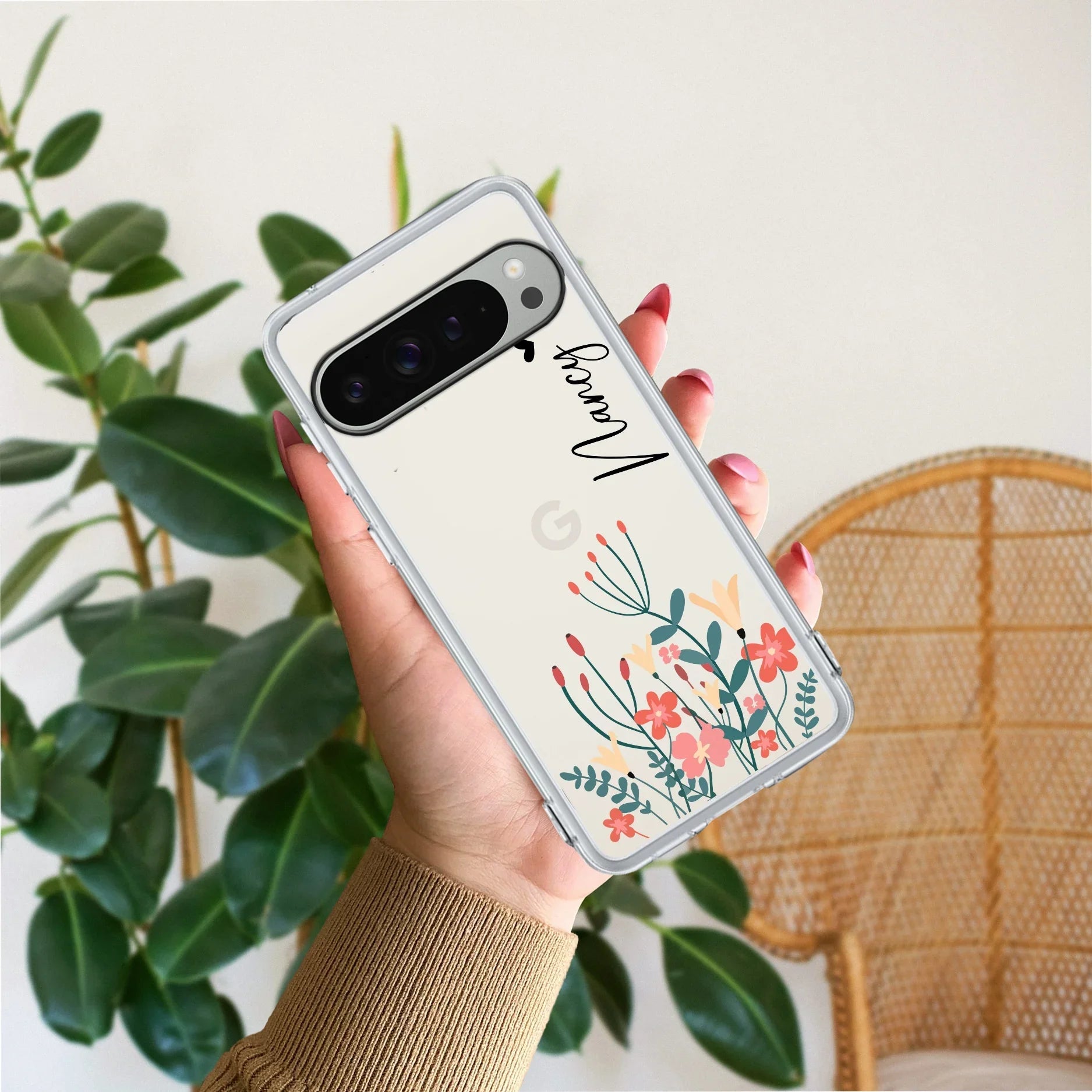 MultiColor Floral Customize Transparent Silicon Case For Google - ShopOnCliQ