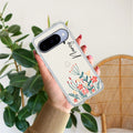 MultiColor Floral Customize Transparent Silicon Case For Google Pixel 10