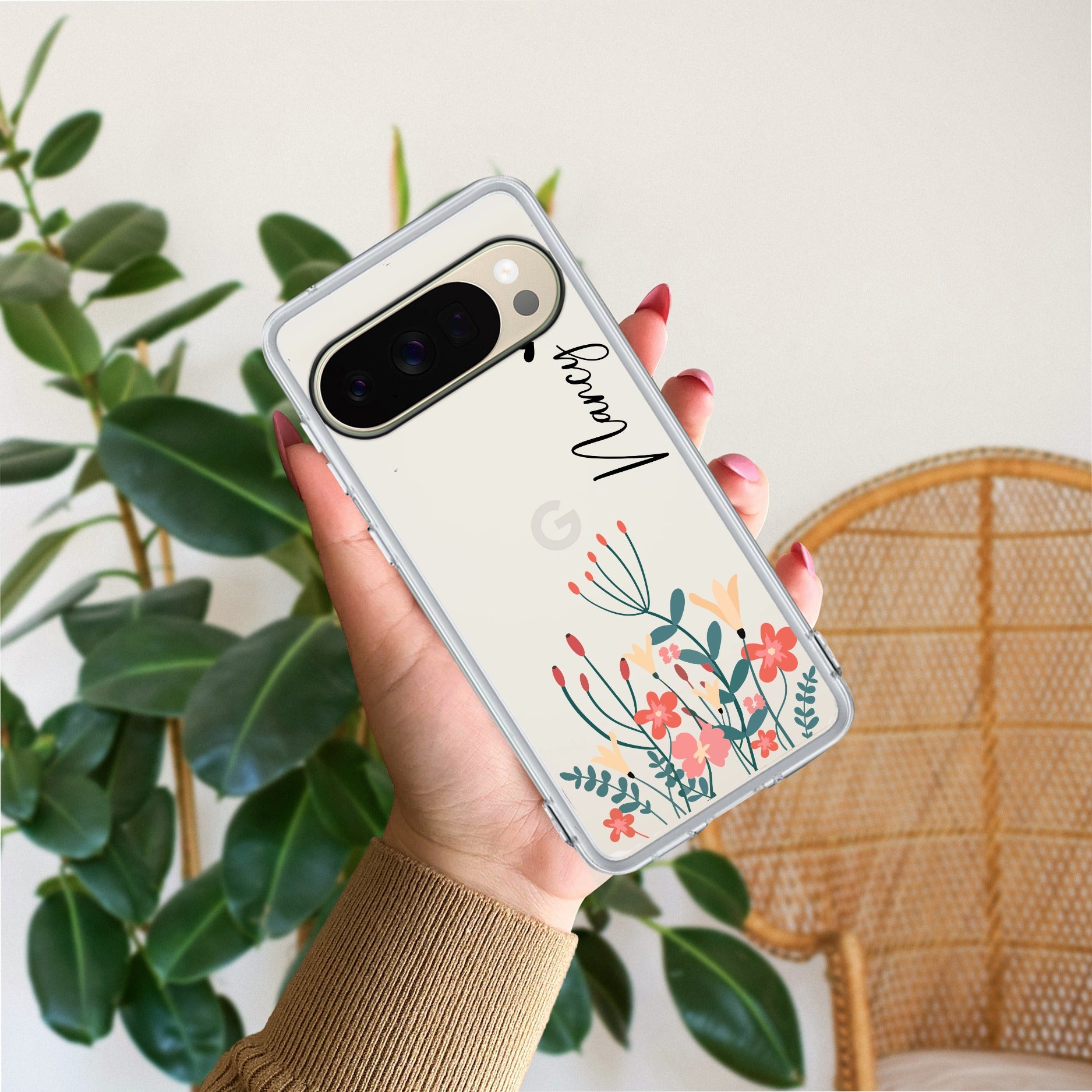MultiColor Floral Customize Transparent Silicon Case For Google - ShopOnCliQ