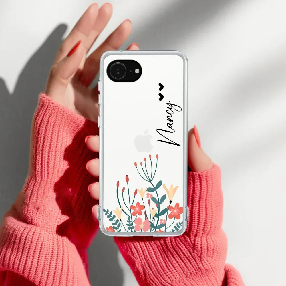 MultiColor Floral Customize Transparent Silicon Case For iPhone 12 Pro