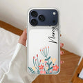 MultiColor Floral Customize Transparent Silicon Case For iPhone 17 Pro
