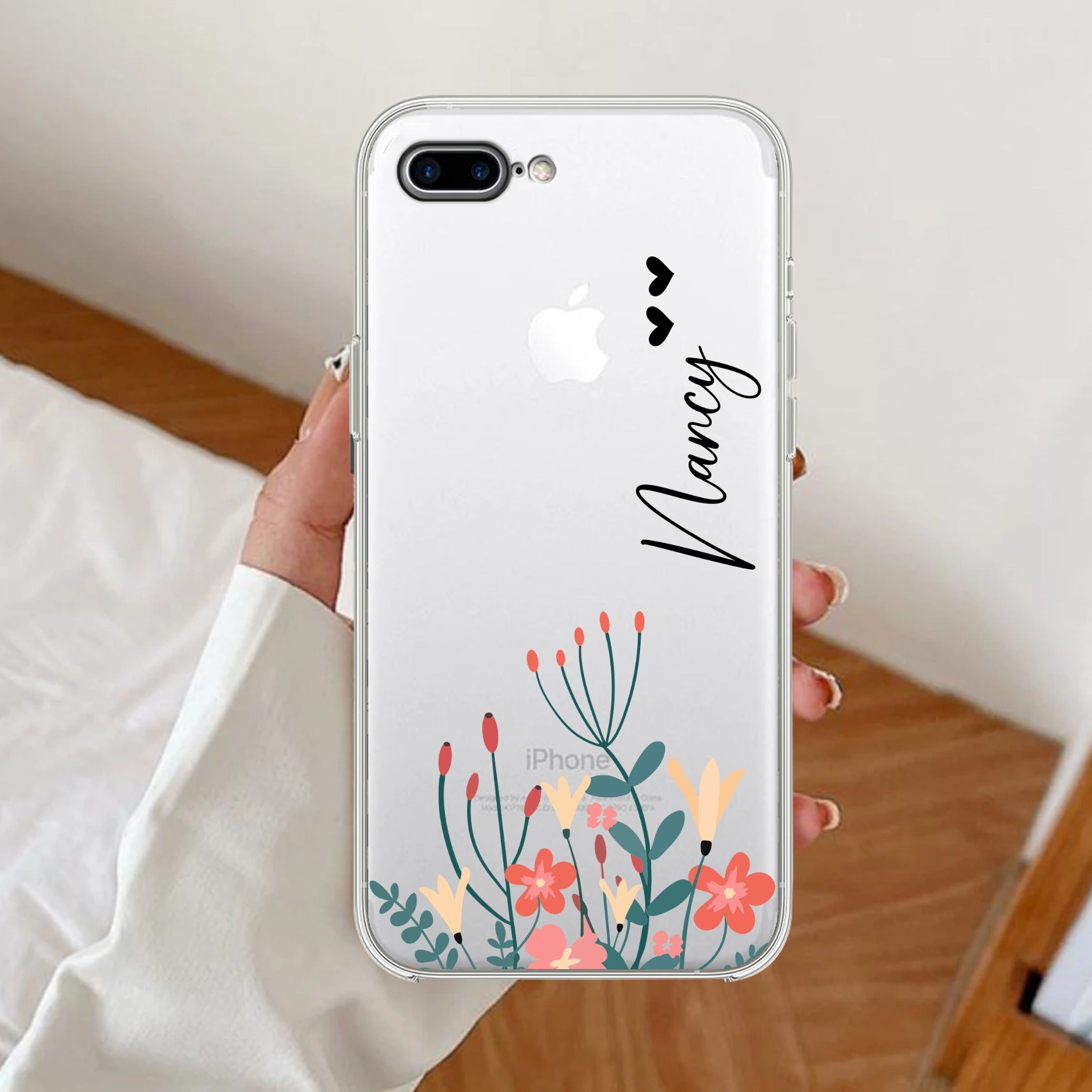 MultiColor Floral Customize Transparent Silicon Case For iPhone 7 Plus / iPhone 8 Plus