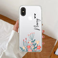 MultiColor Floral Customize Transparent Silicon Case For iPhone Xs Max