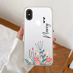 MultiColor Floral Customize Anti Yellow Clear Case For iPhone Xs Max
