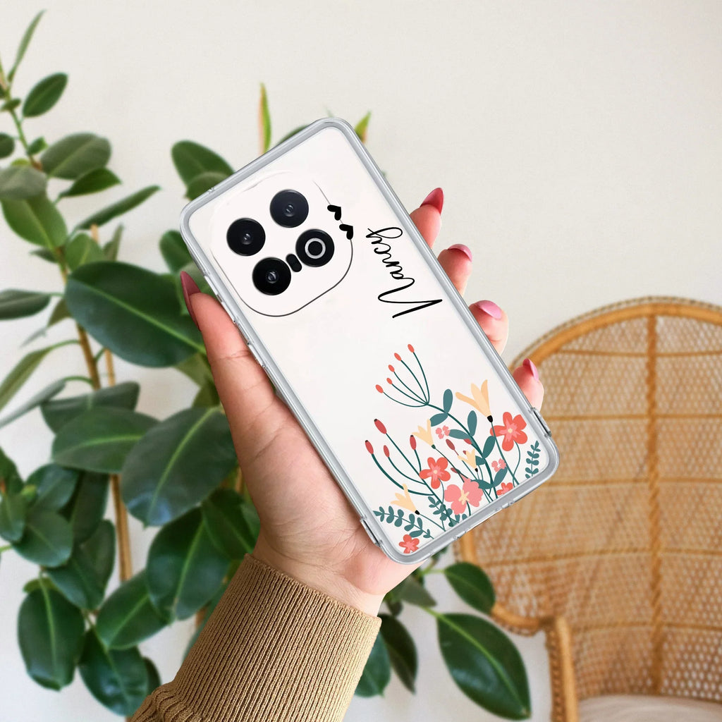 MultiColor Floral Customize Transparent Silicon Case For iQOO 13 5G