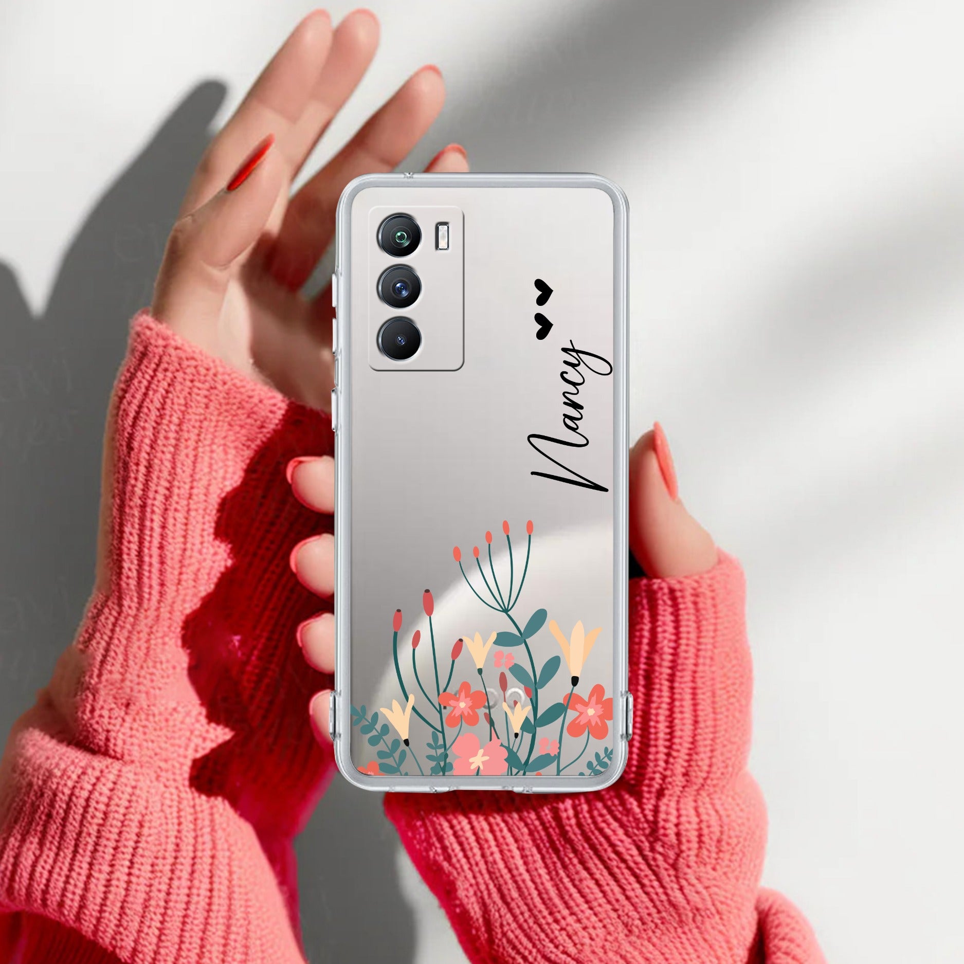 MultiColor Floral Customize Transparent Silicon Case For iQOO 9 SE 5G