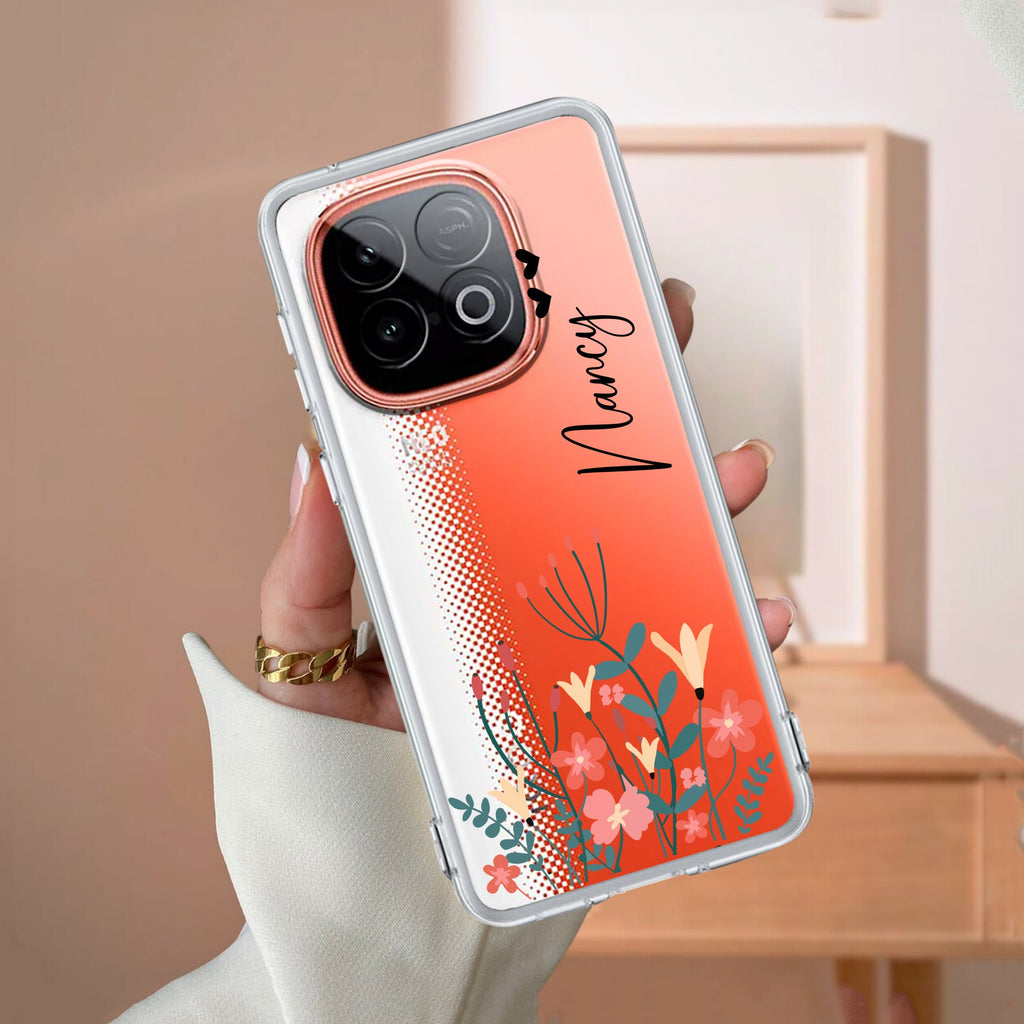 MultiColor Floral Customize Transparent Silicon Case For iQOO Neo 10 5G