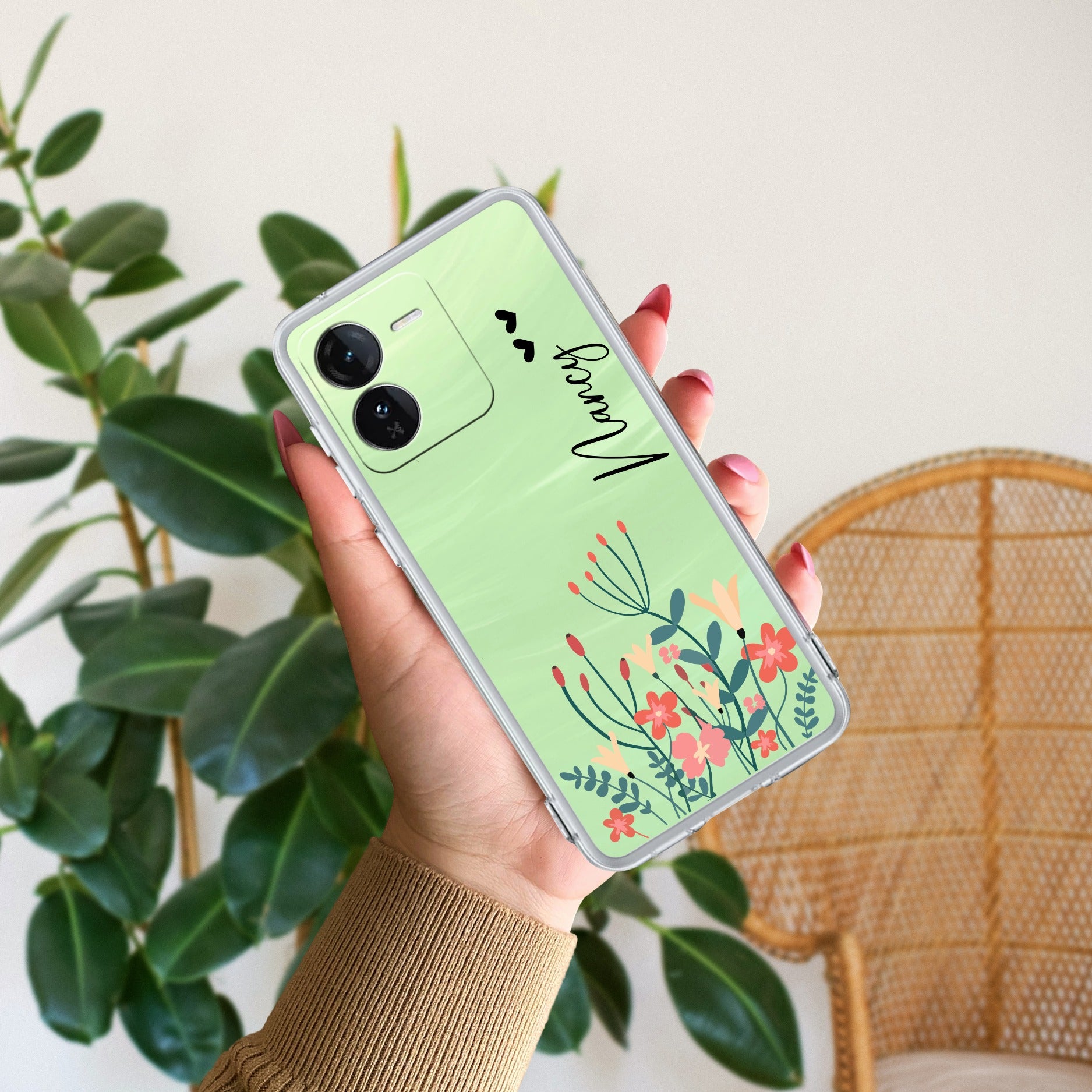 MultiColor Floral Customize Transparent Silicon Case For iQOO Z9 5G