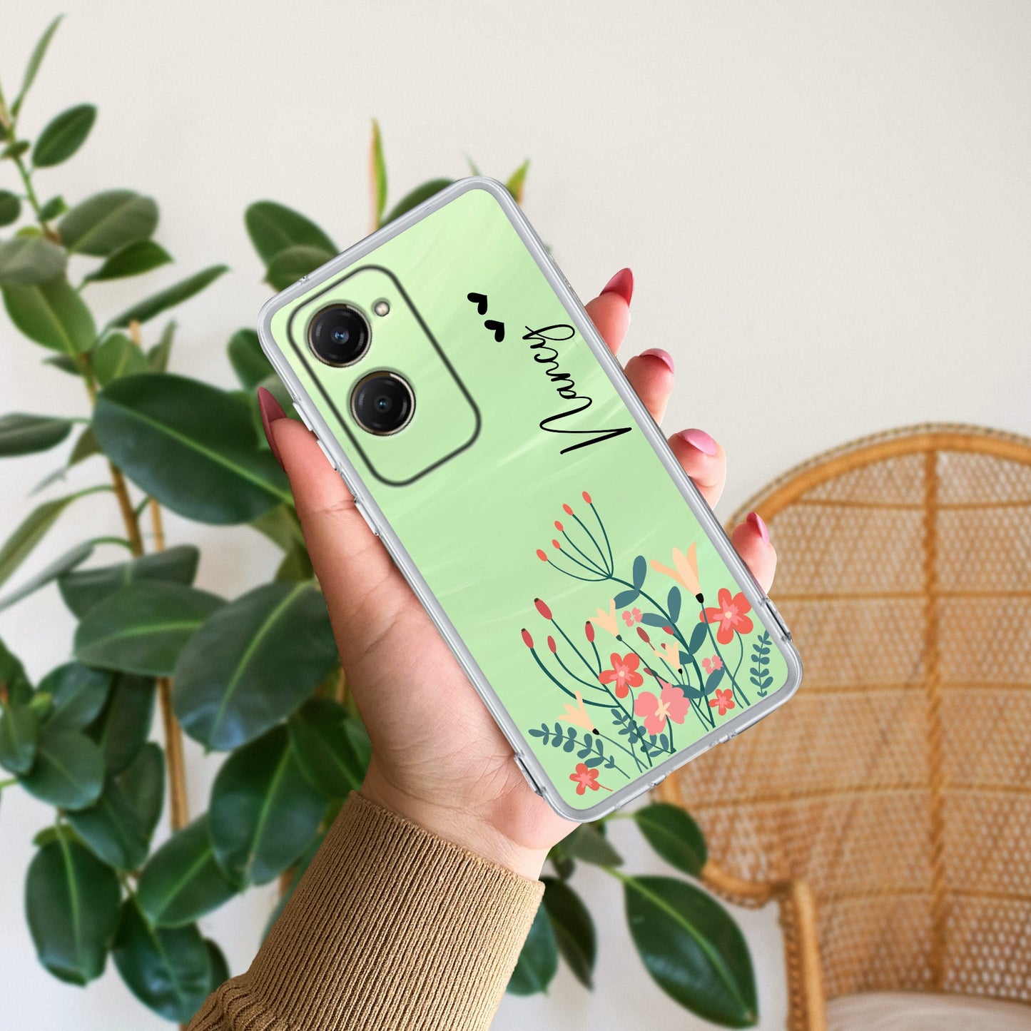 MultiColor Floral Customize Transparent Silicon Case For iQOO