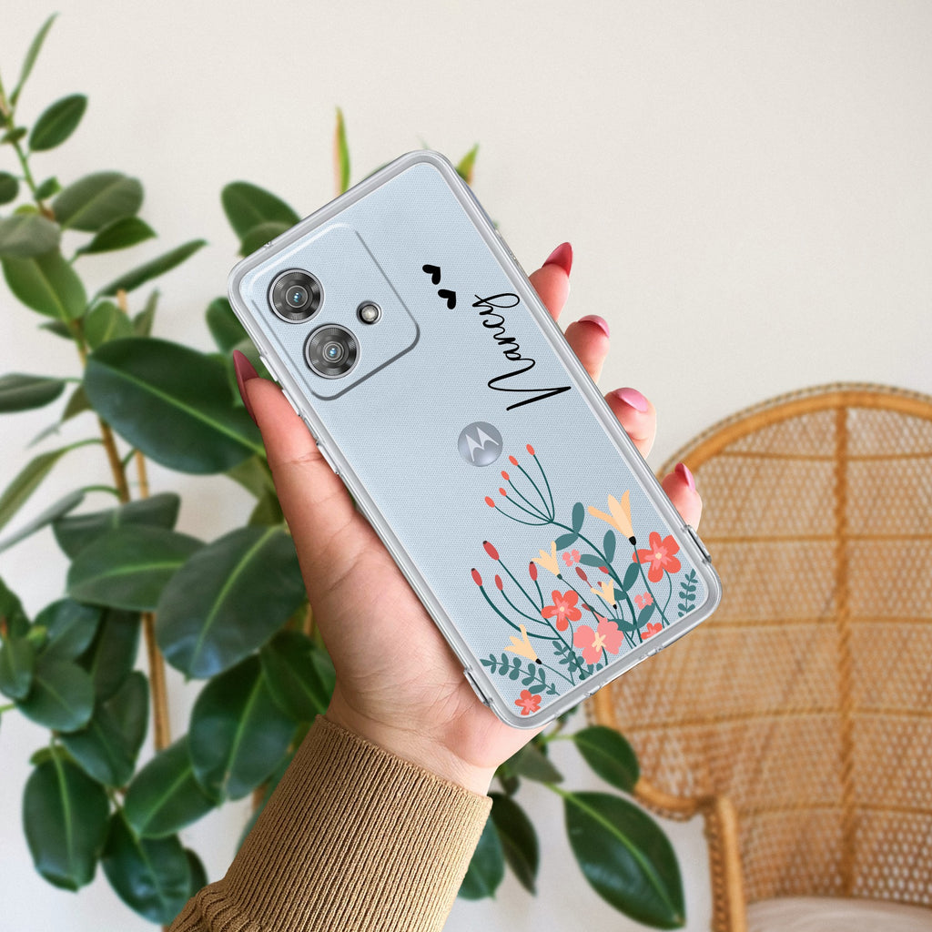 MultiColor Floral Customize Anti Yellow Case For Motorola Edge 40 Neo 5G