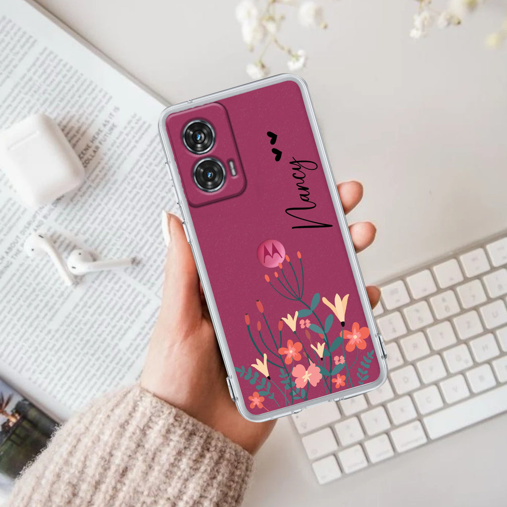 MultiColor Floral Customize Anti Yellow Case For Motorola Edge 50 Fusion 5G