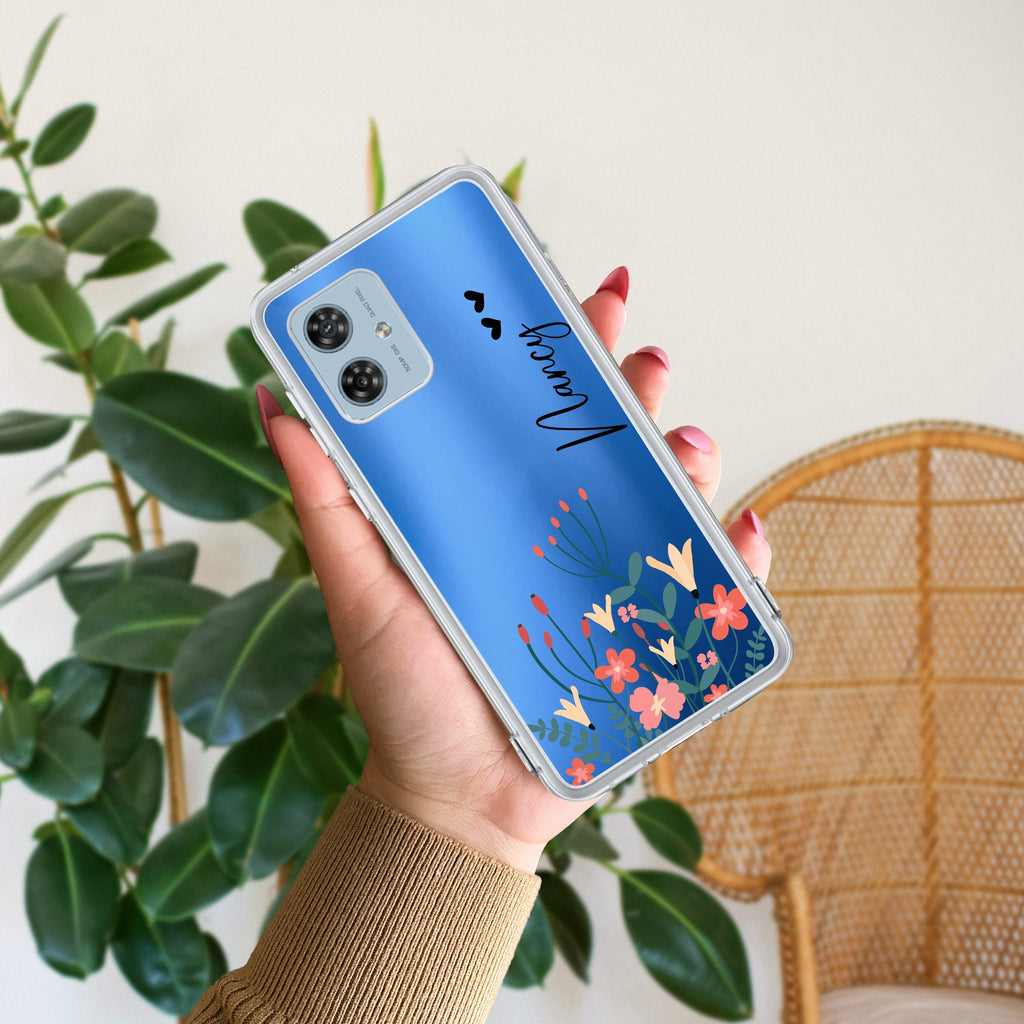 MultiColor Floral Customize Anti Yellow Case For Motorola G64 5G
