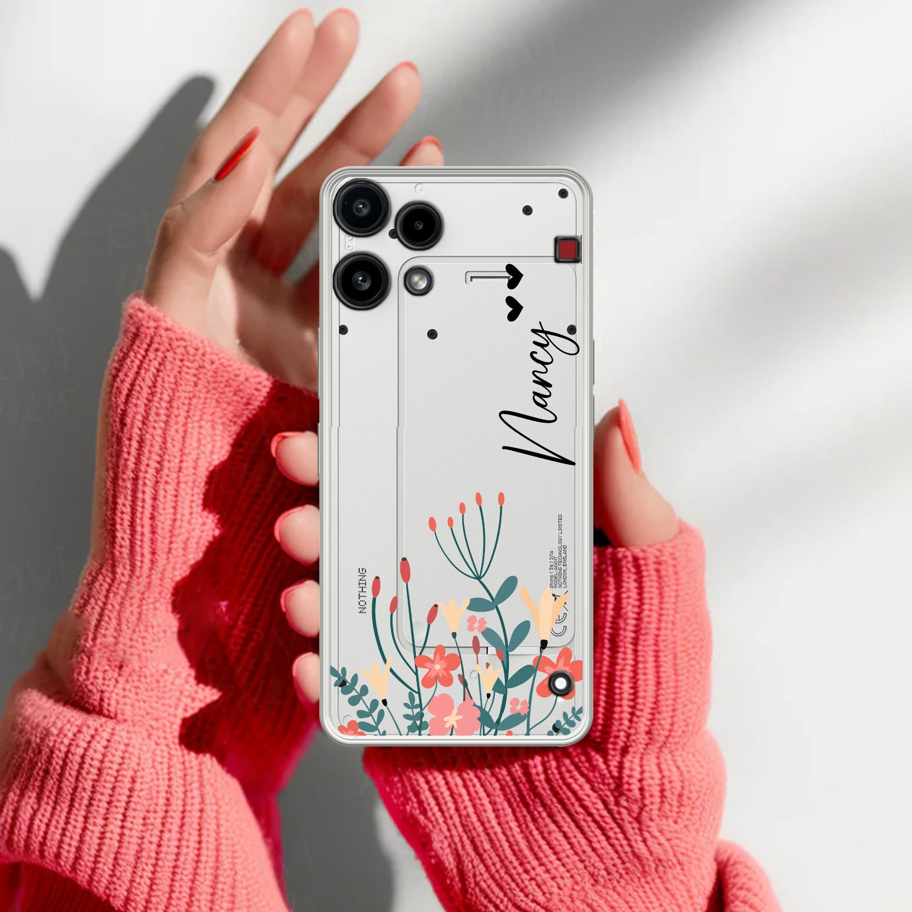 MultiColor Floral Customize Transparent Silicon Case For Nothing