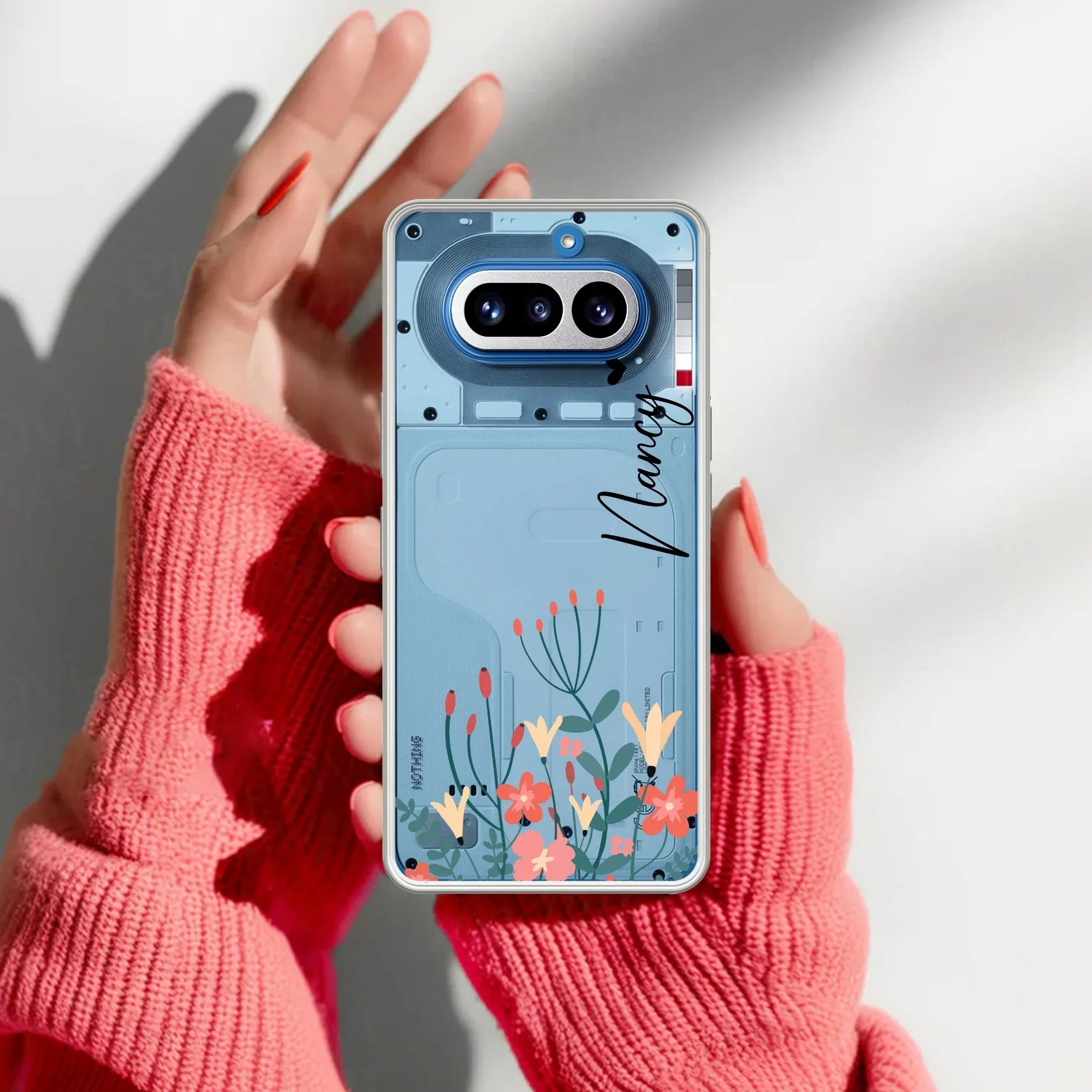 MultiColor Floral Customize Transparent Silicon Case For Nothing