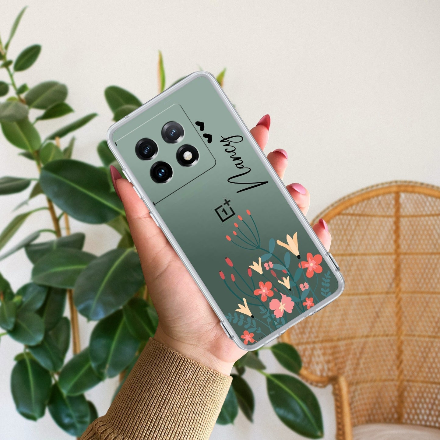 MultiColor Floral Customize Transparent Silicon Case For OnePlus