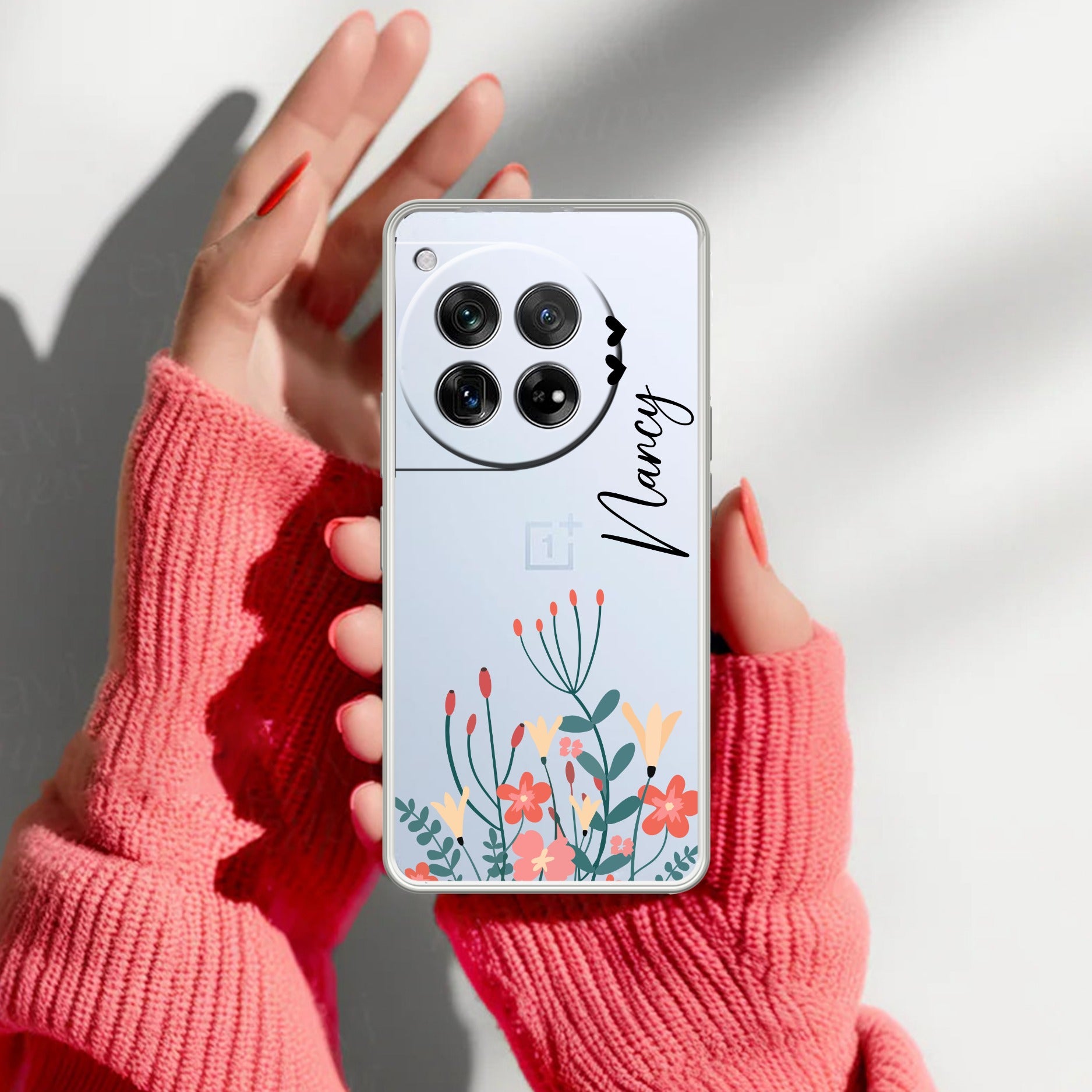 MultiColor Floral Customize Transparent Silicon Case For OnePlus