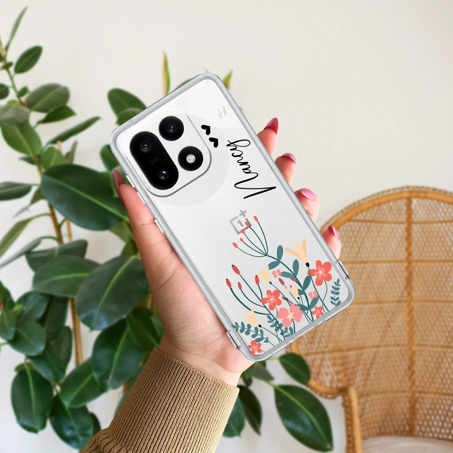 MultiColor Floral Customize Transparent Silicon Case For OnePlus - ShopOnCliQ