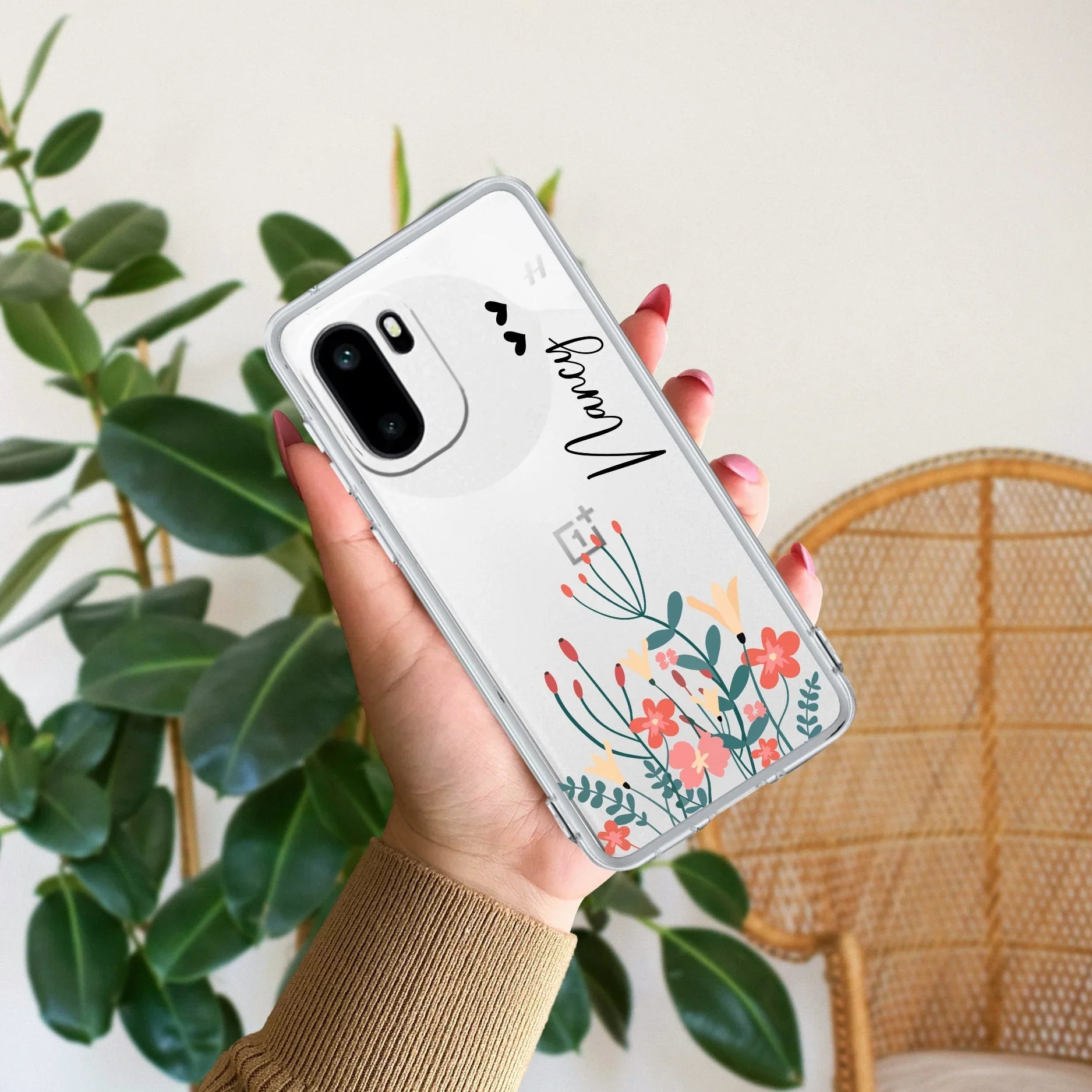 MultiColor Floral Customize Transparent Silicon Case For OnePlus - ShopOnCliQ
