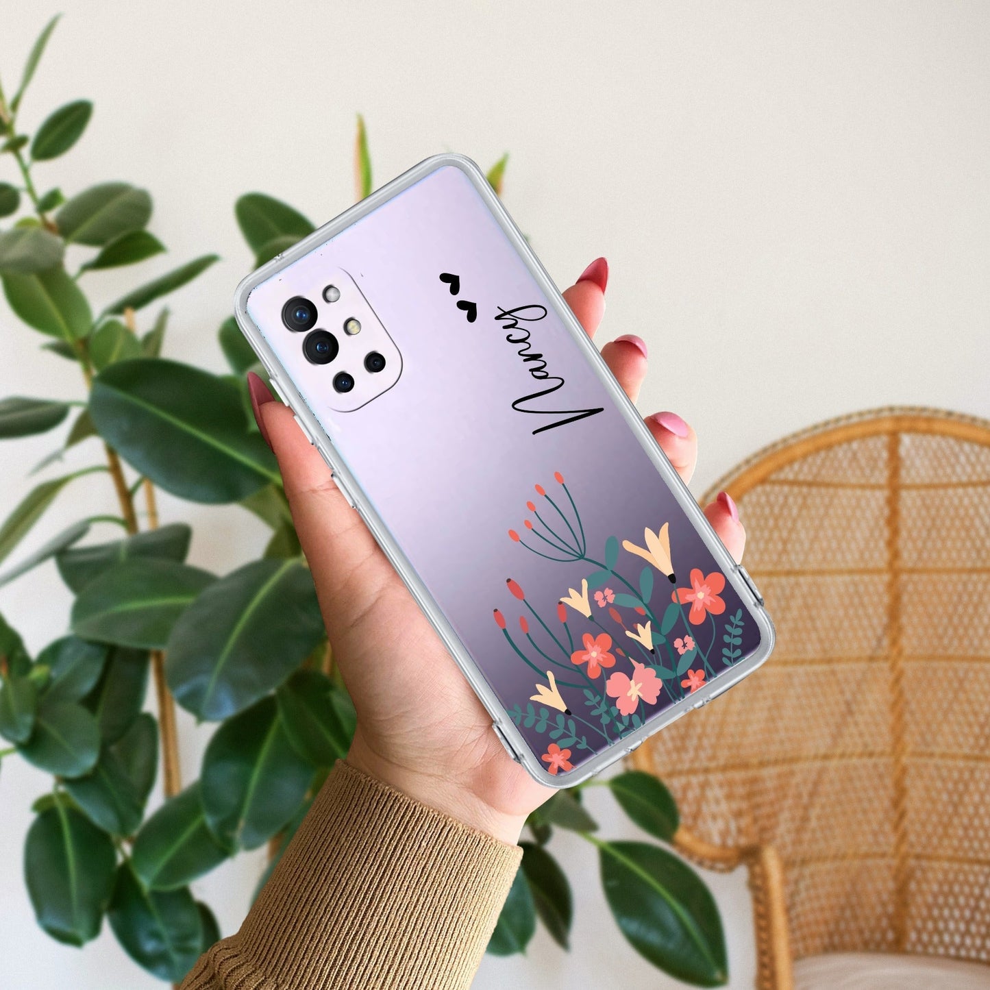 MultiColor Floral Customize Transparent Silicon Case For OnePlus