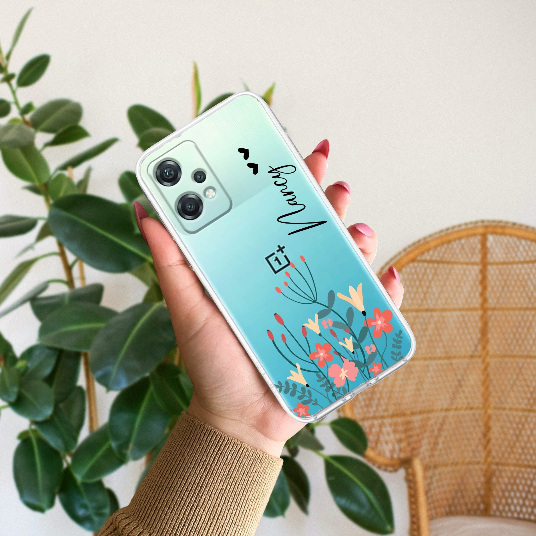 MultiColor Floral Customize Transparent Silicon Case For OnePlus