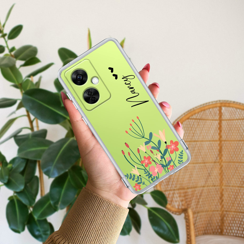 MultiColor Floral Customize Transparent Silicon Case For OnePlus Nord CE 3 Lite 5G