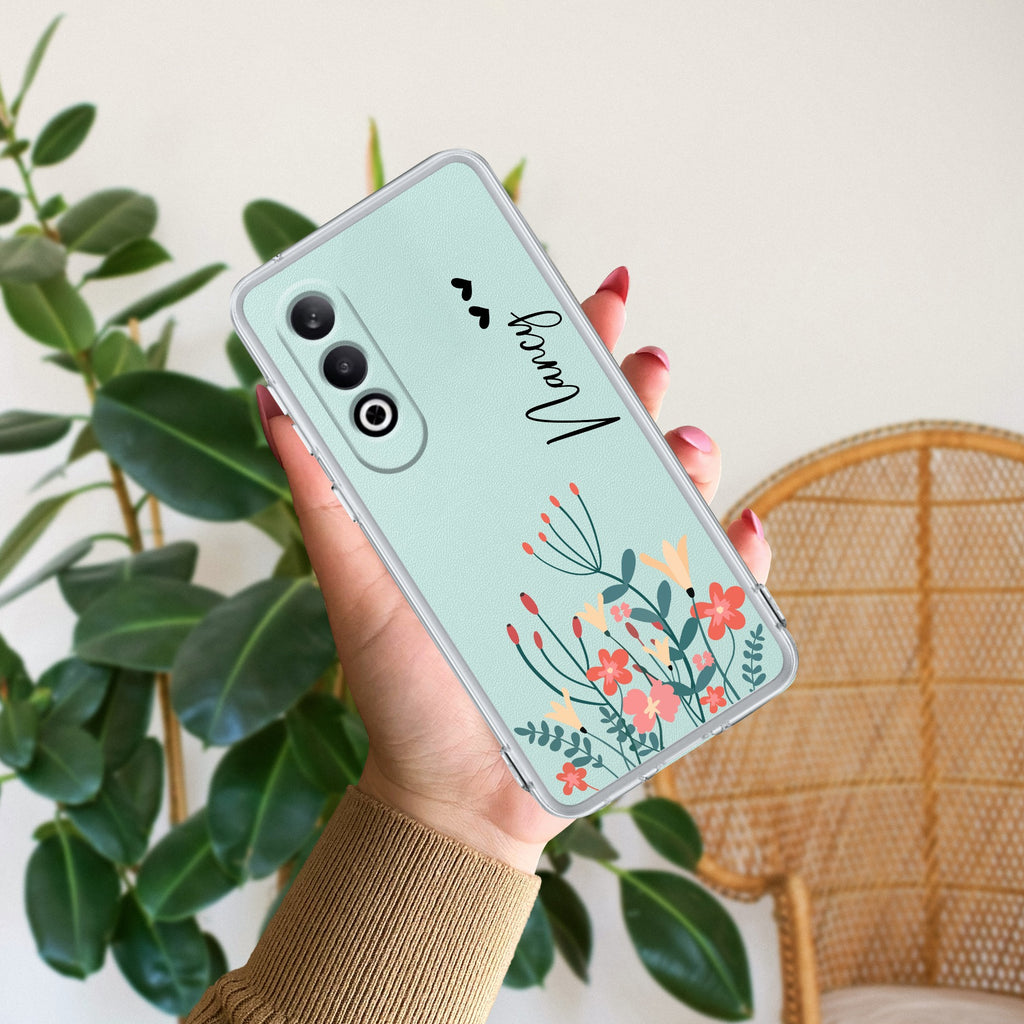 MultiColor Floral Customize Transparent Silicon Case For OnePlus Nord CE 4 5G