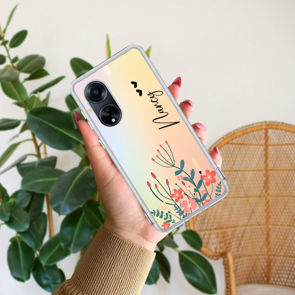 MultiColor Floral Customize Anti Yellow Case For Oppo Reno 8T 5G