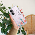 MultiColor Floral Customize Transparent Silicon Case For Oppo F25 Pro 5G