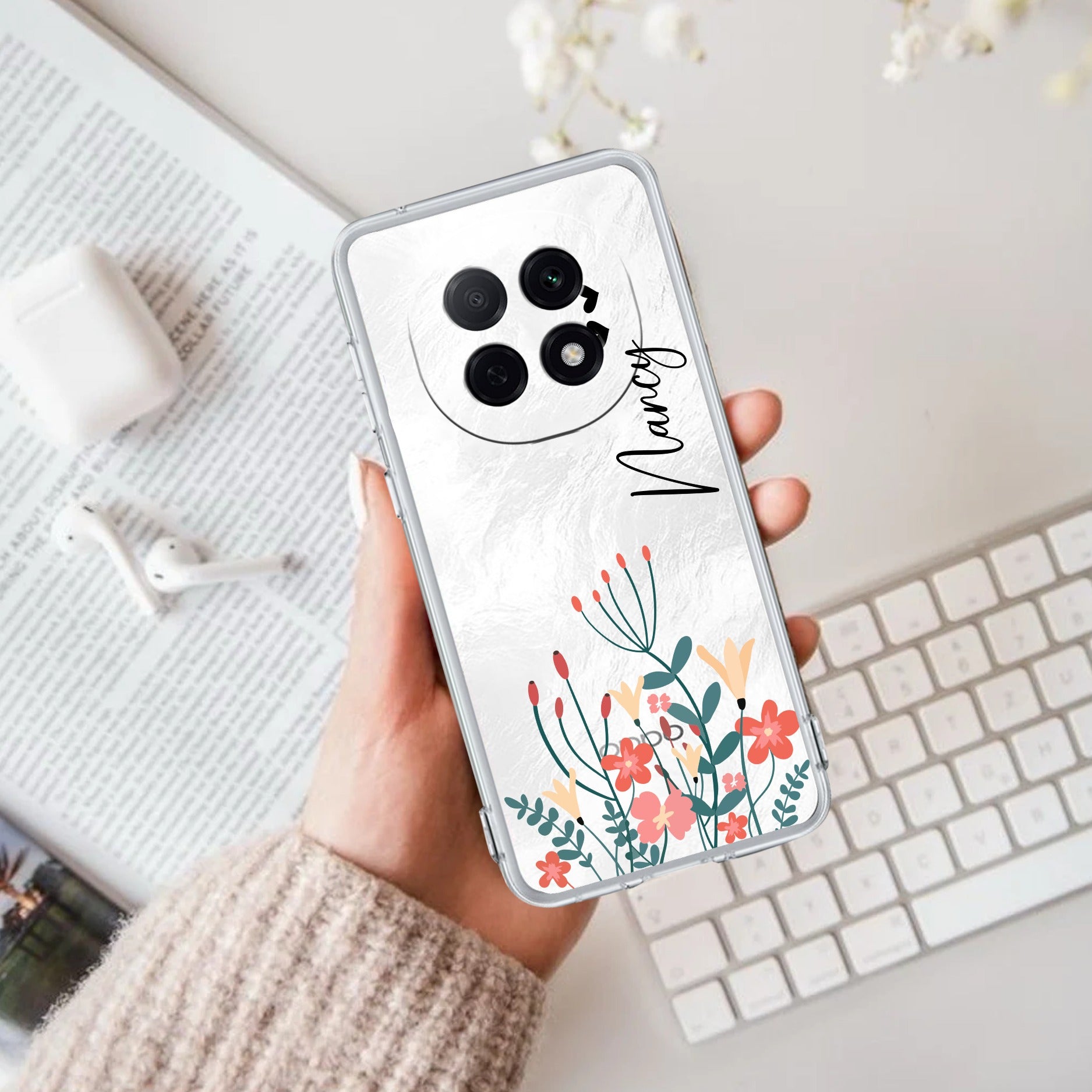 MultiColor Floral Customize Transparent Silicon Case For Oppo F29 Pro 5G
