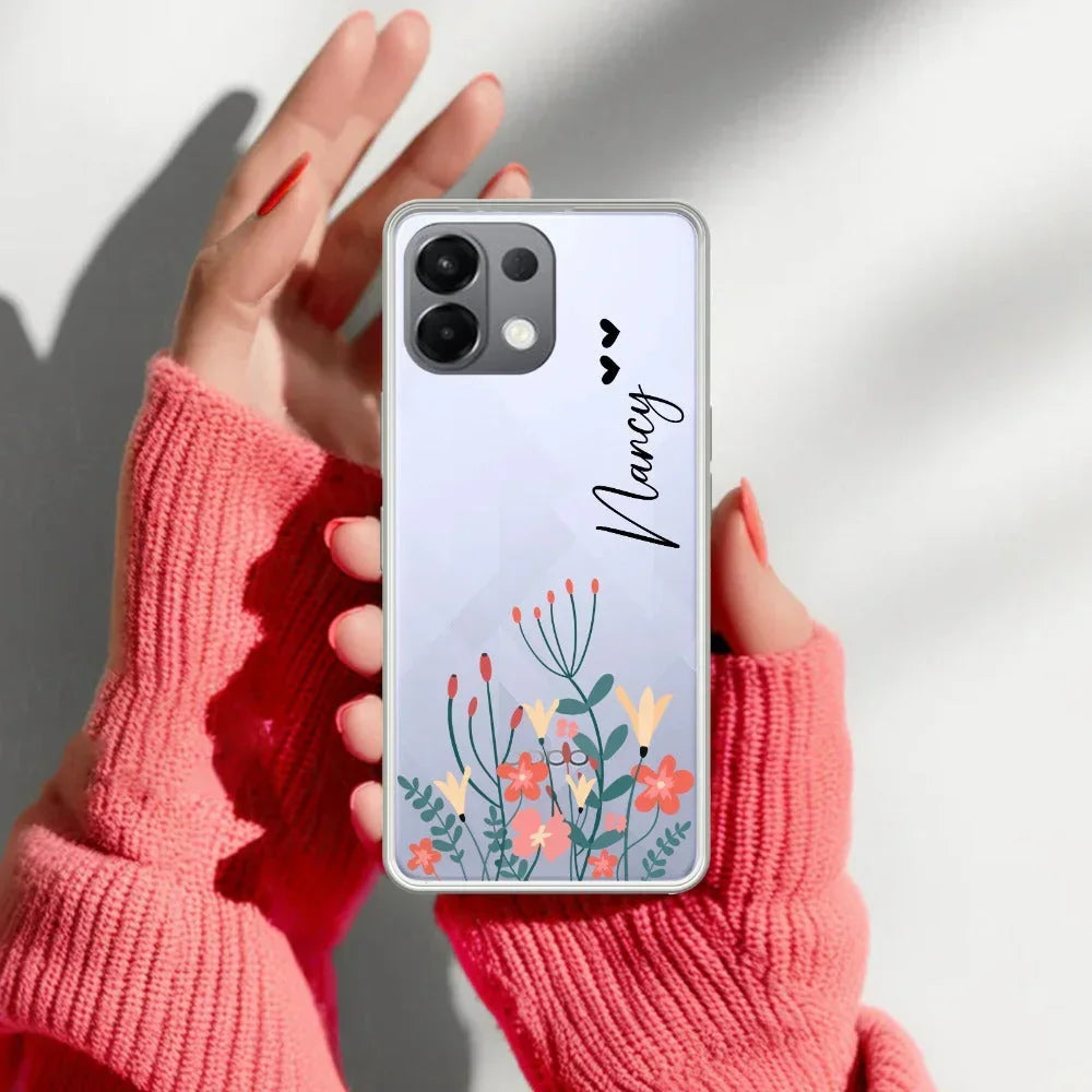 MultiColor Floral Customize Transparent Silicon Case For Oppo Reno 13 Pro 5G