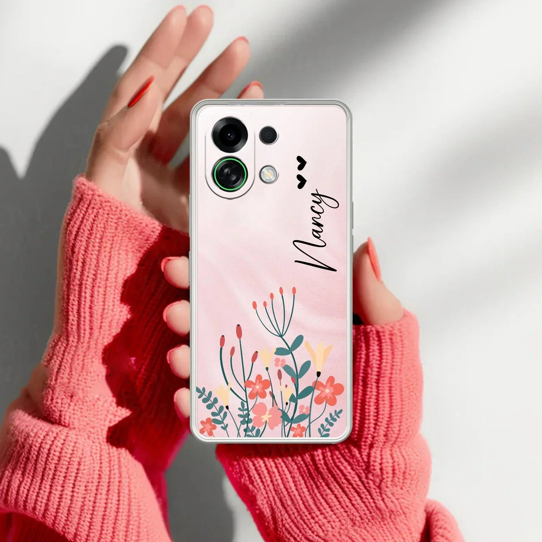 Blue Floral Customize Anti Yellow Case For OPPO K13 Turbo Pro 5G