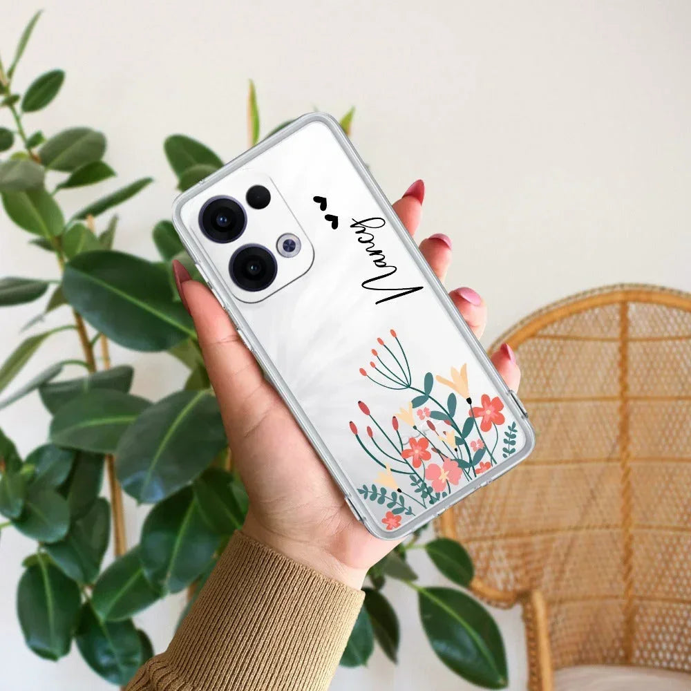 MultiColor Floral Customize Anti Yellow Case For Oppo Reno 13 5G