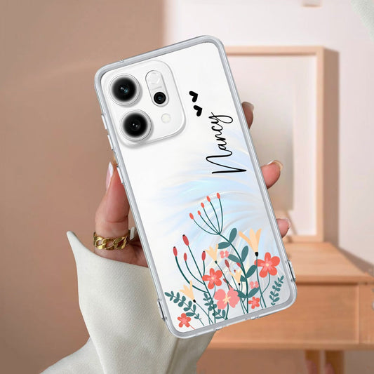 MultiColor Floral Customize Transparent Silicon Case For Oppo